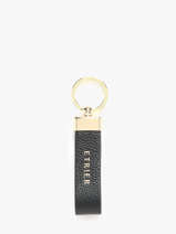 Keychain Tradition Leather Etrier Black tradition ETRA403M