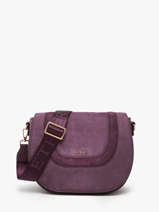 Sac Bandouli�re M Lasso Cuir Etrier Violet lasso ELAS152M