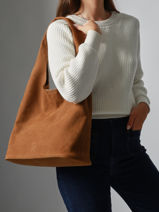 Hobo L Cavalier Nubuck Cuir Etrier Marron cavalier nubuck ECAN154L-vue-porte