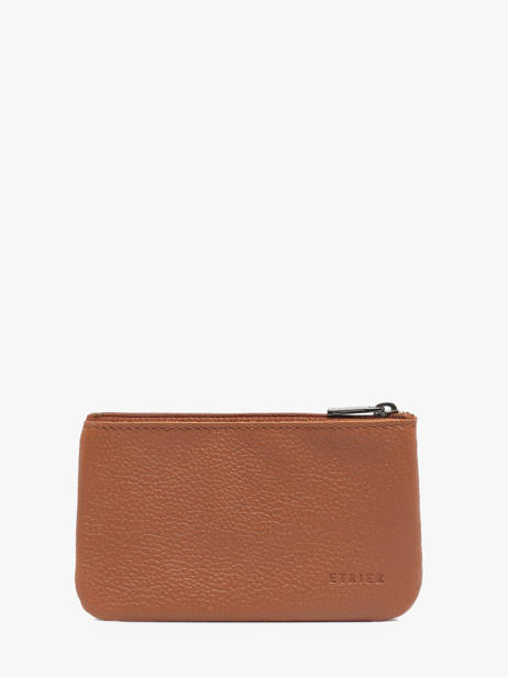 Coin Purse Madras Leather Etrier Brown madras EMAD612 other view 2
