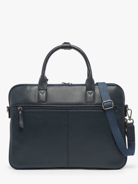 Leather Flandres Briefcase 1 Compartment Etrier Blue flandres EFLA8241 other view 4